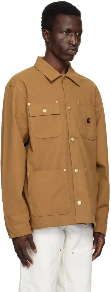 Carhartt WIP Tan Michigan Faux-Leather Jacket 2