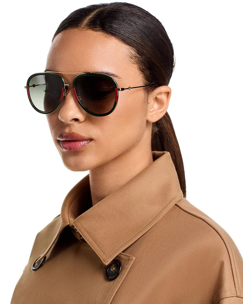 Gucci Brow Bar Aviator Sunglasses, 57mm - Accessories - Free  display picture 3