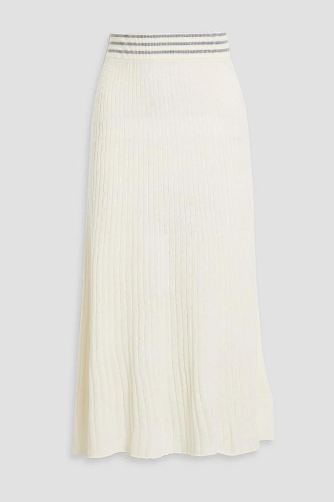 CHINTI & PARKER Ribbed merino wool and cashmere-blend midi skirt 1