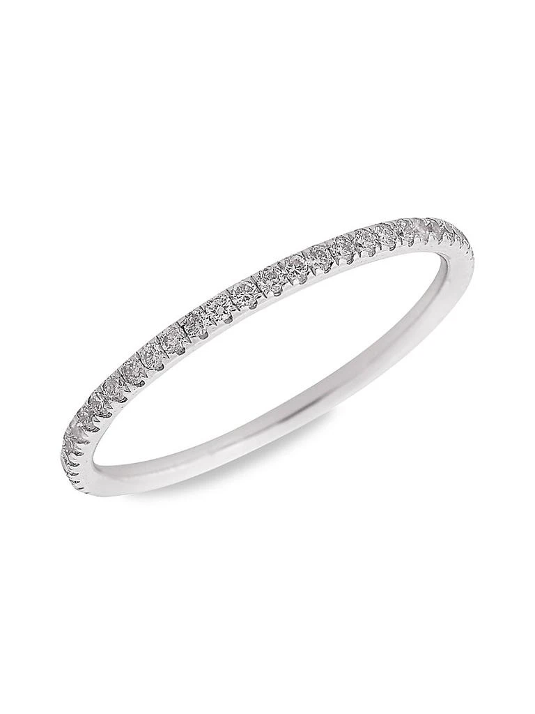 Ileana Makri Classic Thread 18K White Gold 
0.28 TCW Diamond Eternity Band