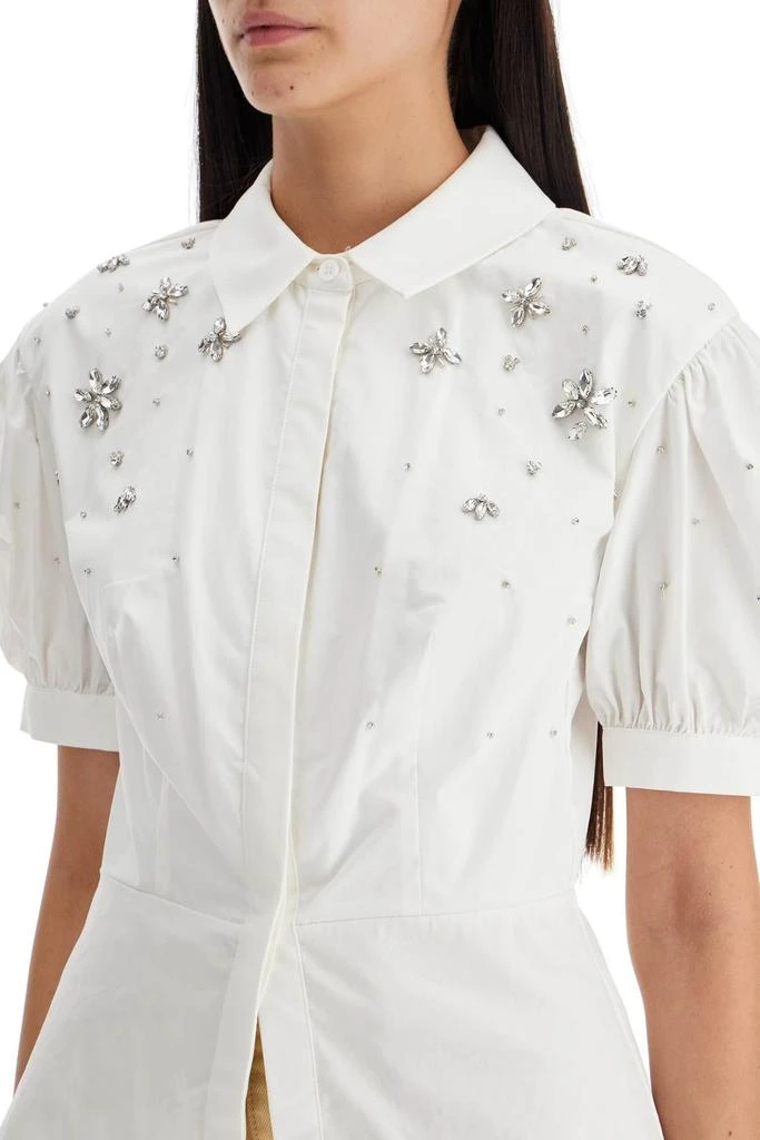 Self Portrait Self Portrait Women's Fitted Cotton Shirt With Tailo 4