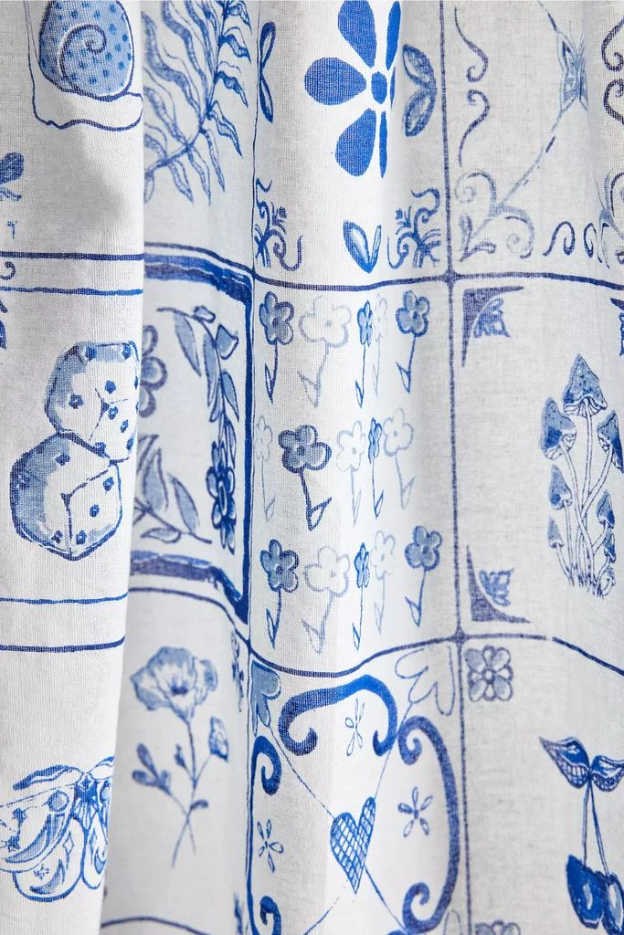 Urban Outfitters Mariana Tile Patterned Café Curtain Set 3