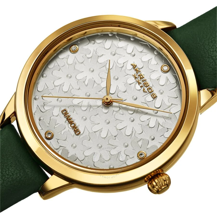 Akribos XXIV Quartz Diamond Silver Dial Ladies Watch AK1051GN 2