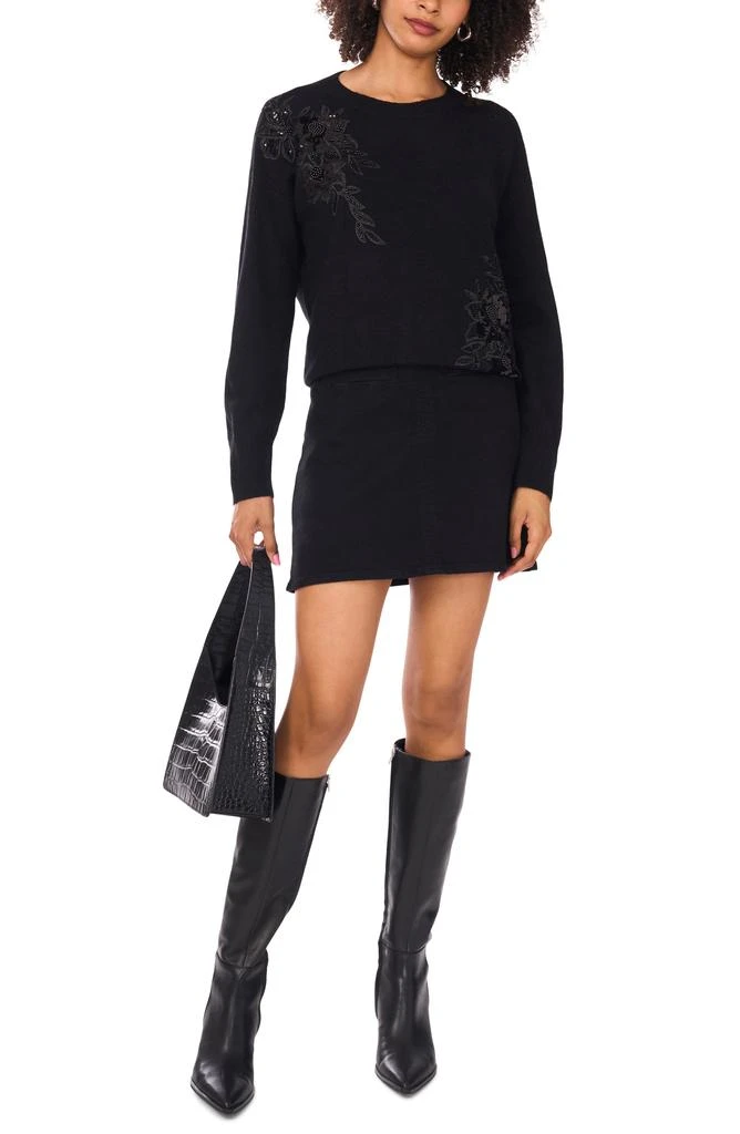 Vince Camuto Sequin Beaded Embroidery Detail Sweater 3