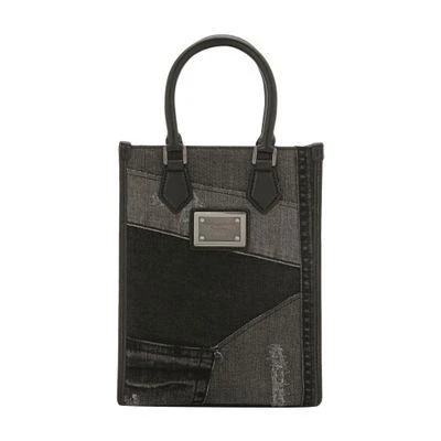 Dolce & Gabbana Small Denim Patchwork Tote Bag 1