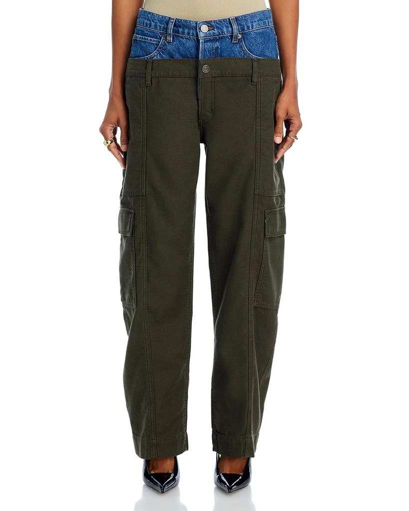 FRAME Le Mix Cargo High Rise Barrel Jeans in Whiplash 7