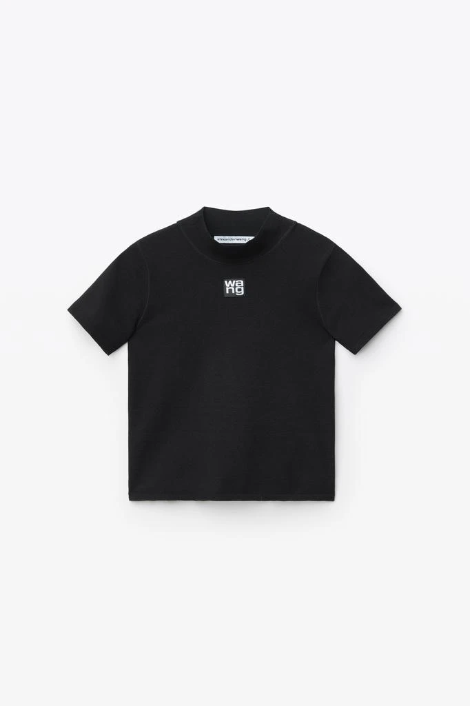 Alexander Wang LOGO PATCH MOCKNECK TOP IN BODYCON KNIT 2