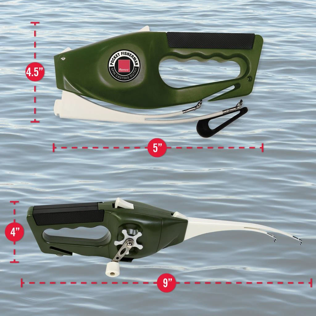 Ronco Pocket Fisherman, Portable Fishing Rod, Foldable Compact Design, Lightweight Rod and Reel for Fishing On-the-Go 4