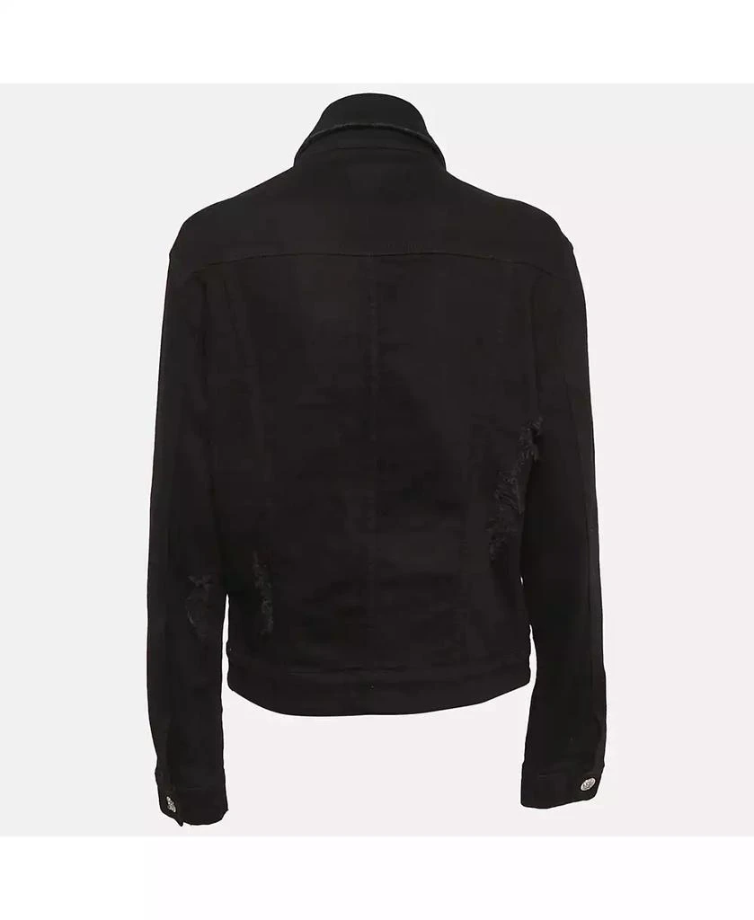 Pre-Owned Versace Women
s Pre-Owned Versus Versace Black Distressed Denim Button Detail Jacket 5