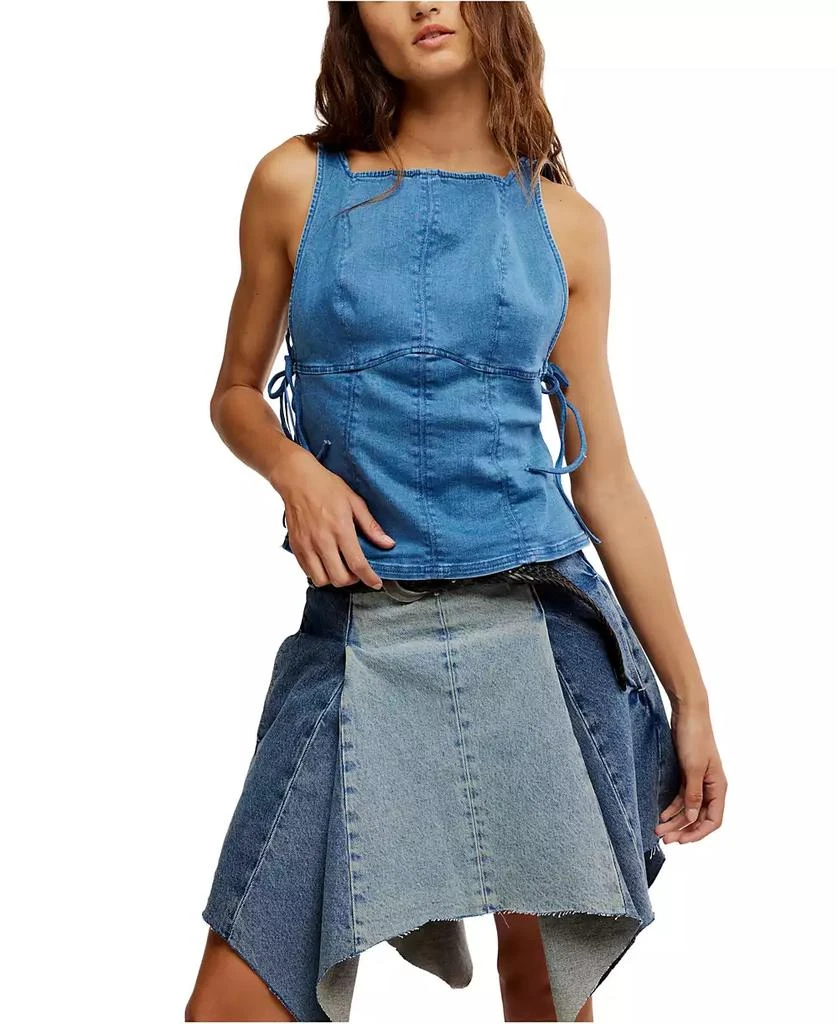 Free People Women
s Not My Fault Sleeveless Denim Top