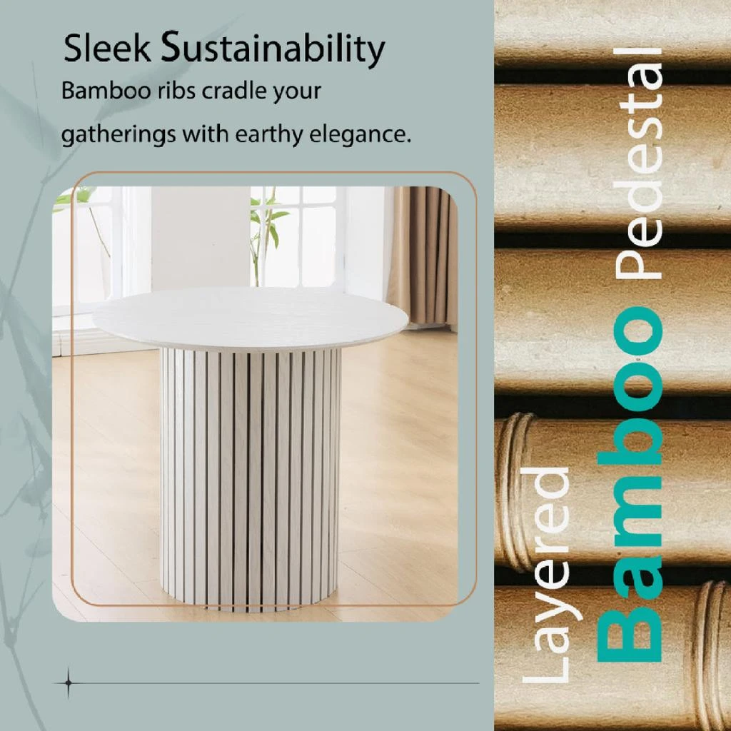 Streamdale Furniture Streamdale Modern Bamboo
Plywood Dining Table – Sleek Design for Contemporary Living 2