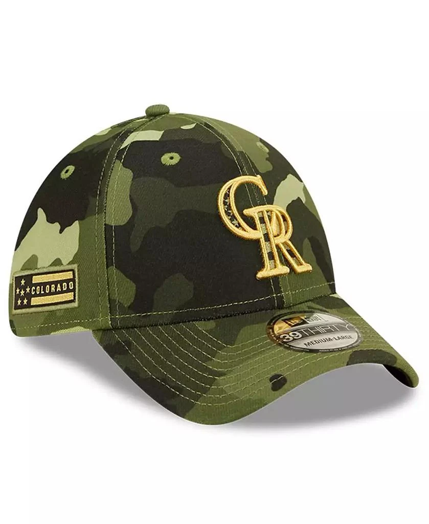New Era Men's Camo Colorado Rockies 2022 Armed Forces Day 39THIRTY Flex Hat 1