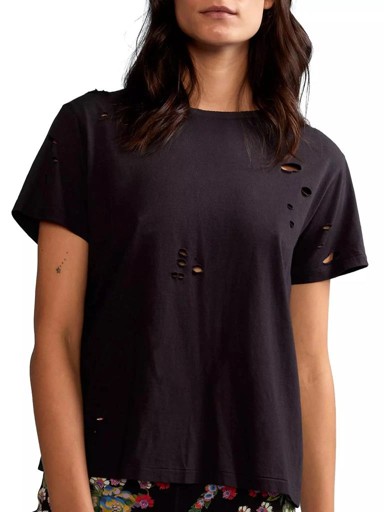 Cynthia Rowley Distressed Cotton T-Shirt 1
