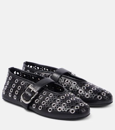 Alaïa Vienne embellished leather ballet flats 1