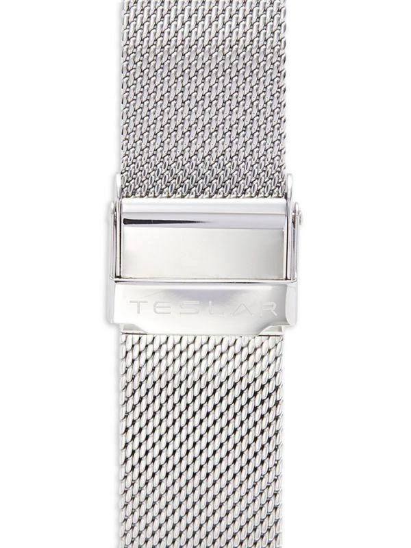 Teslar 42MM Stainless Steel Chronograph Mesh Bracelet Watch 4