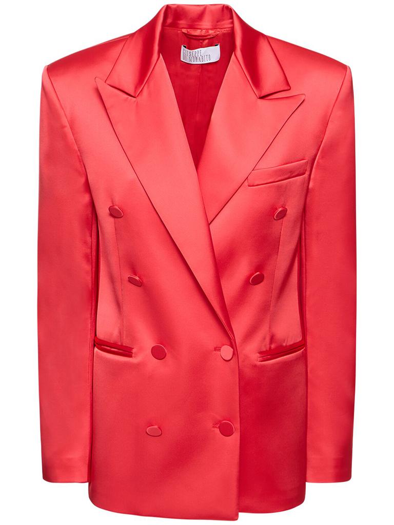 GIUSEPPE DI MORABITO Double Breasted Boxy Satin Blazer