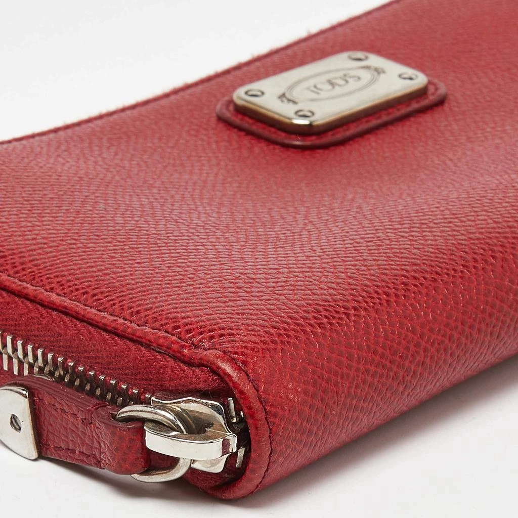Tod's Tod's Red Leather Zip Around Wallet 10