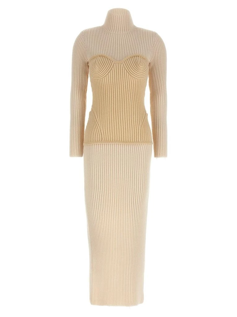 Jean Paul Gaultier Ribbed Merino Wool Corset Dress 1