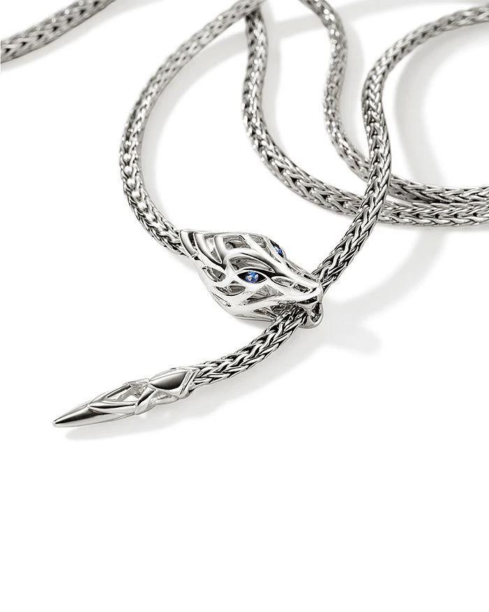 John Hardy Sterling Silver Blue Sapphire Naga Wrap Bracelet 4