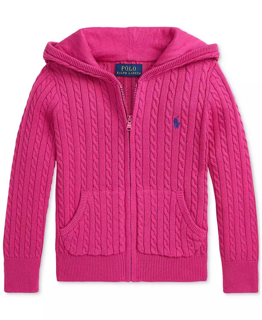 Ralph Lauren Toddler & Little Girls Mini-Cable Cotton Full-Zip Hoodie