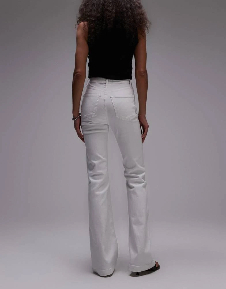 Topshop Topshop high rise Jamie Flare jeans in white 2
