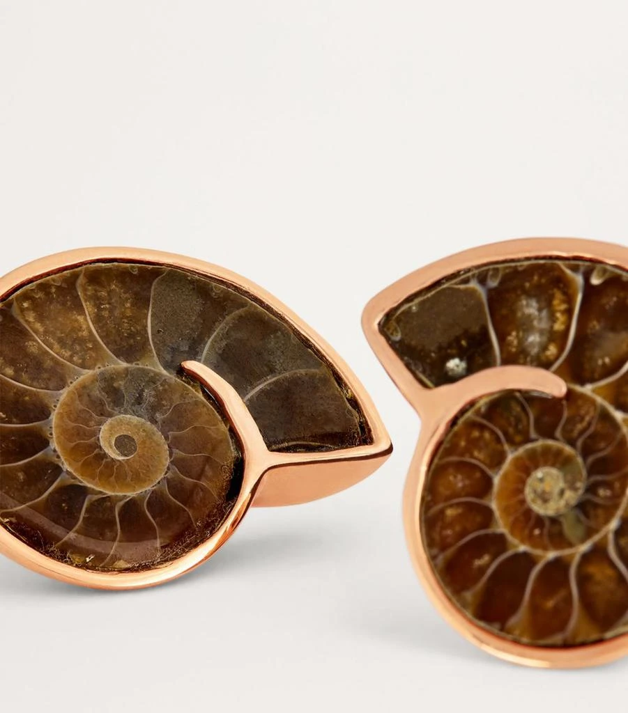 Tateossian Sterling Silver and Fossilised Ammonite Cufflinks 6