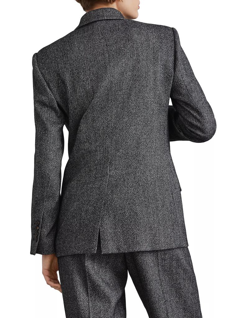 ジャケット Brunello Cucinelli Brushed techno wool chevron blazer Brown Brunello Cucinelli Brushed techno wool chevron blazer with