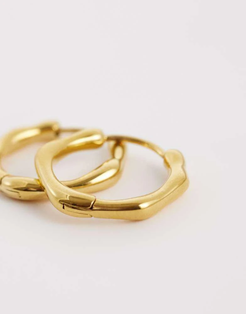 Abbott Lyon Abbott Lyon molten hoop earrings in 18k plated stainless steel in gold 3