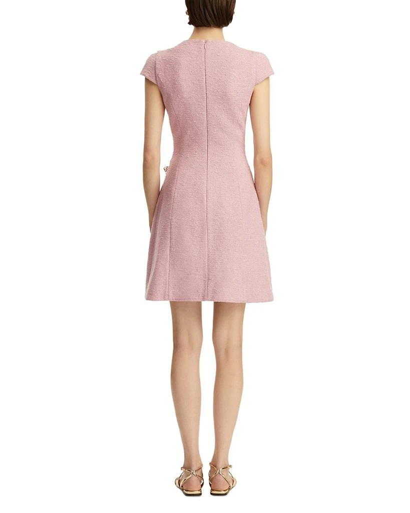 Oscar de la Renta Cap Sleeve Butterfly Detail Split Skirt Tweed Dress 2