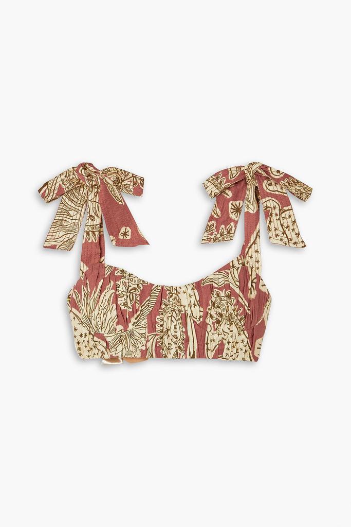 JOHANNA ORTIZ Sunset Riders printed linen bra top