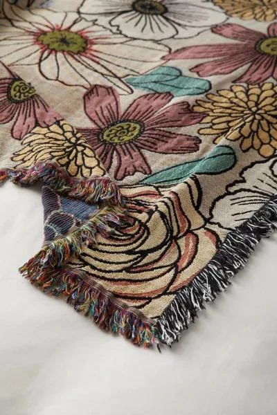 Calhoun & Co. Calhoun & Co. Pastel Garden Tapestry Throw Blanket 3