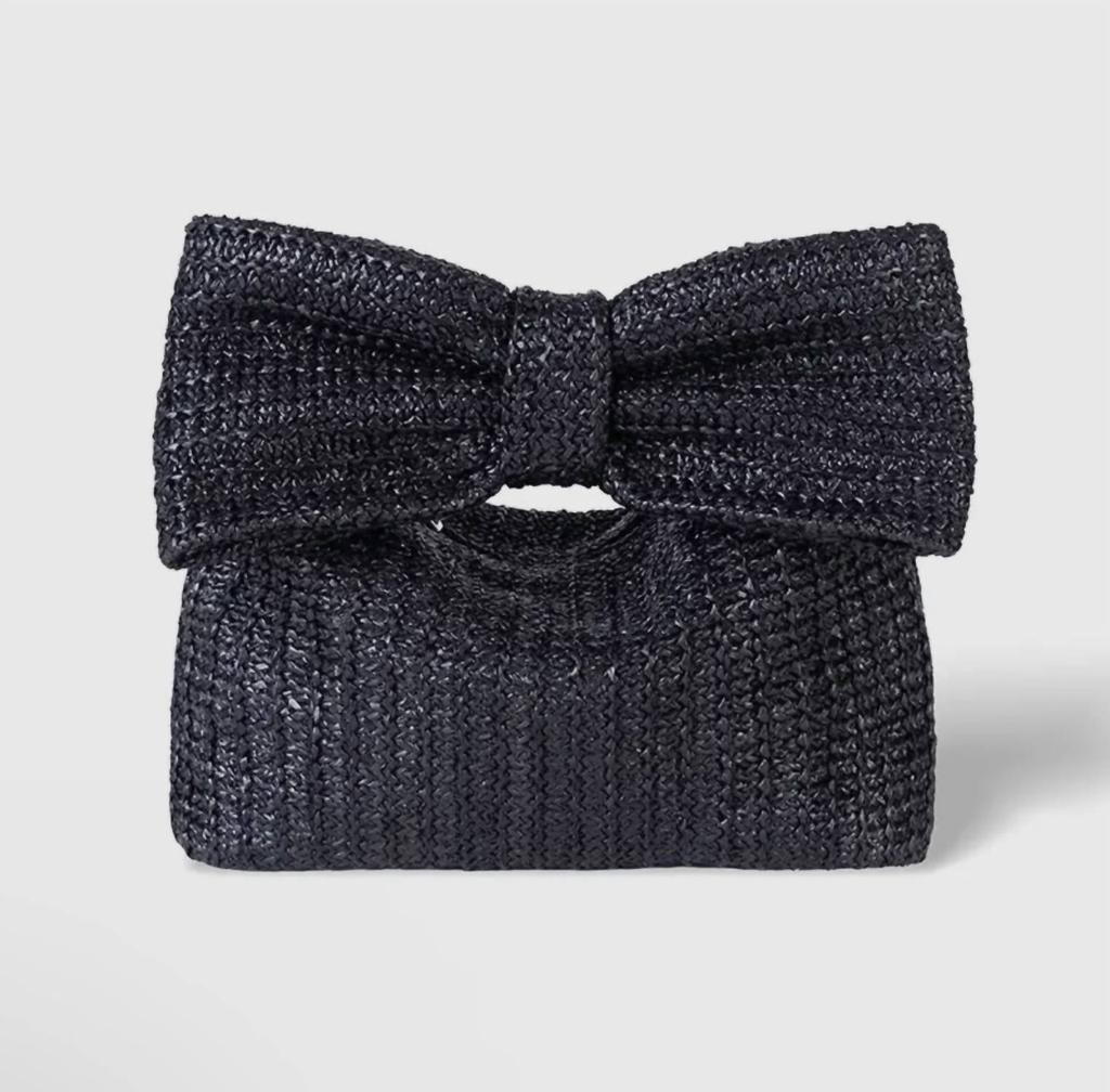 Little Trendy Little Trendy - Women's Bow Straw Handbag