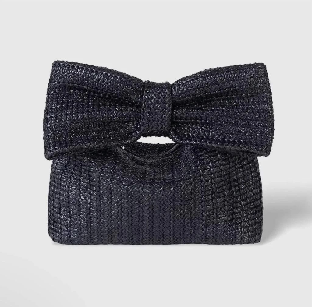 Little Trendy Little Trendy - Women's Bow Straw Handbag 1