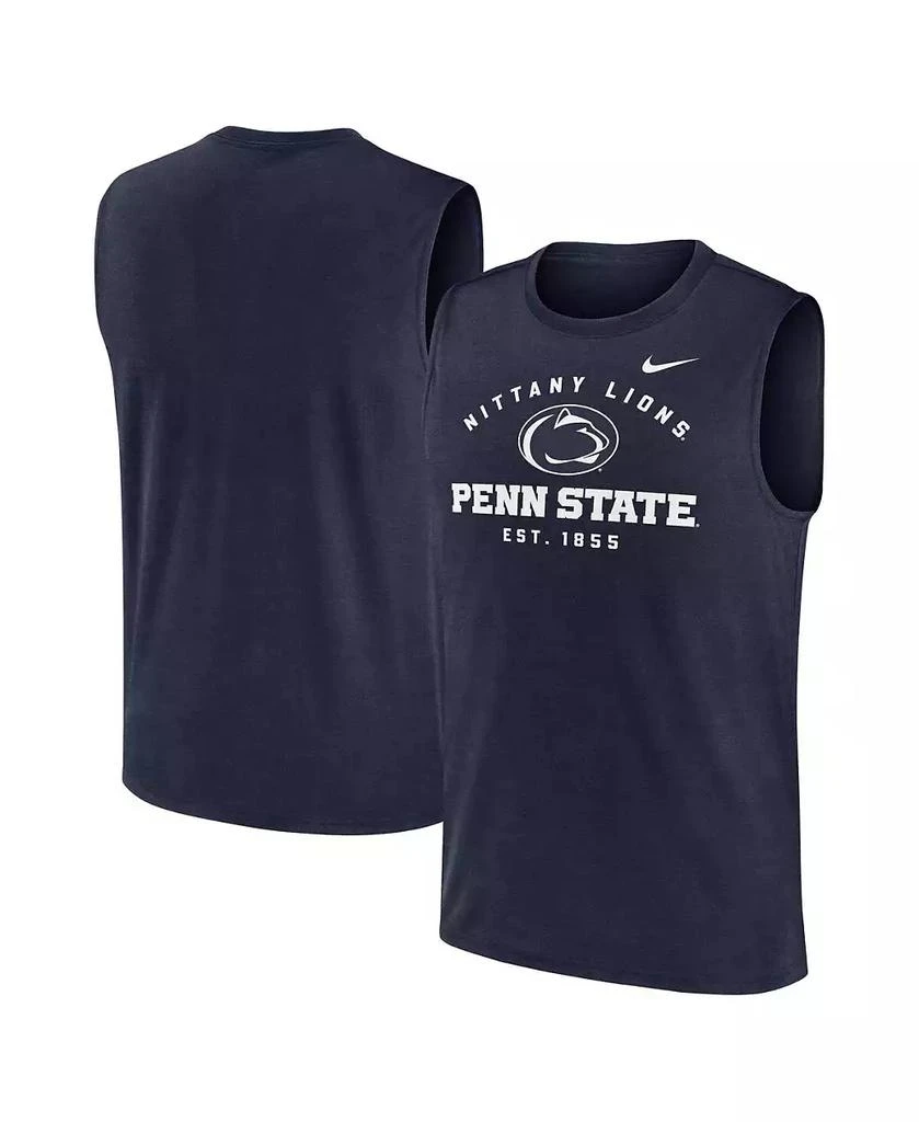 NIKE Men's Navy Penn State Nittany Lions Primetime Legend Lock Up Performance Muscle Tank Top 1