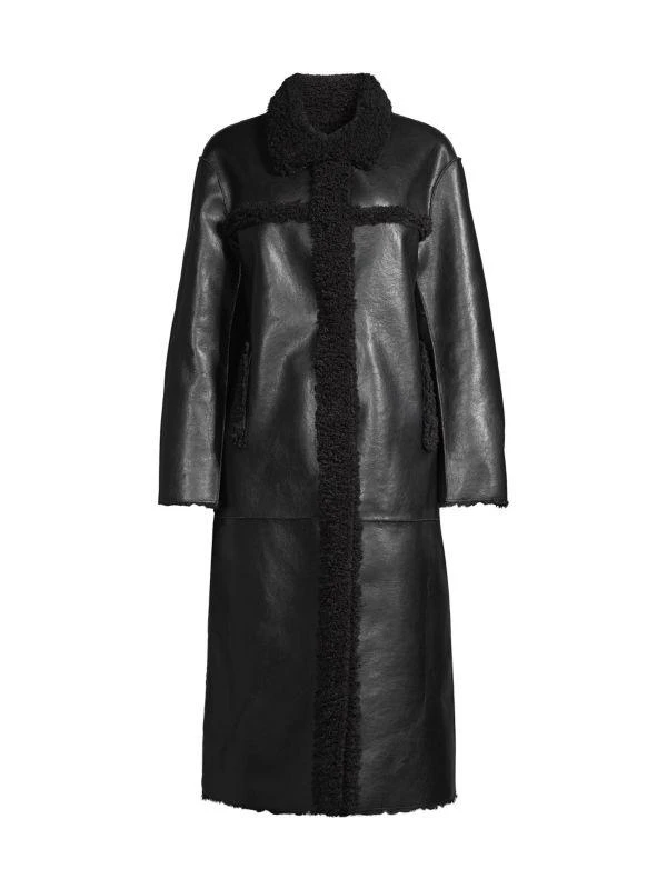 Apparis Tilly Faux Shearling & Faux Leather Car Coat 5