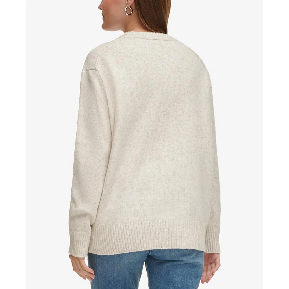 Calvin Klein Women's Intarsia Logo Oversized Crewneck Sweater 2