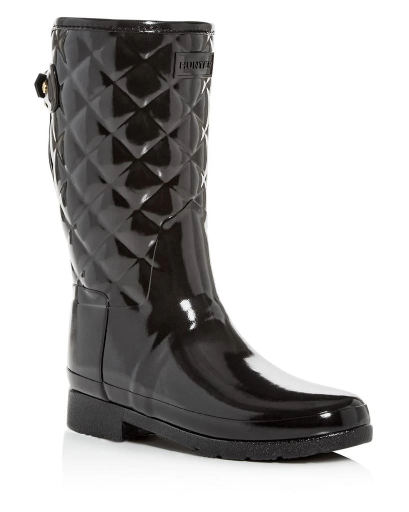 Hunter Women's Refined Quilted Gloss Rain Boots 1