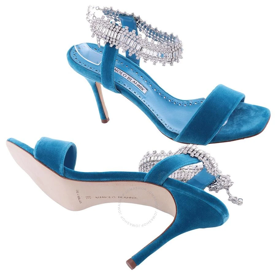 Manolo Blahnik Blue Parinasan Crystal Strap Sandals 2