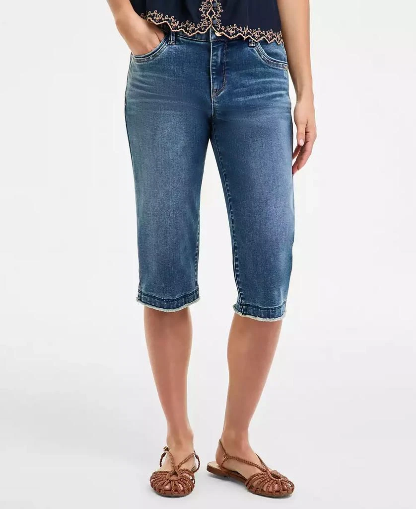 Democracy Women's "Ab" Solution Skimmer Frayed Cropped Jeans 3