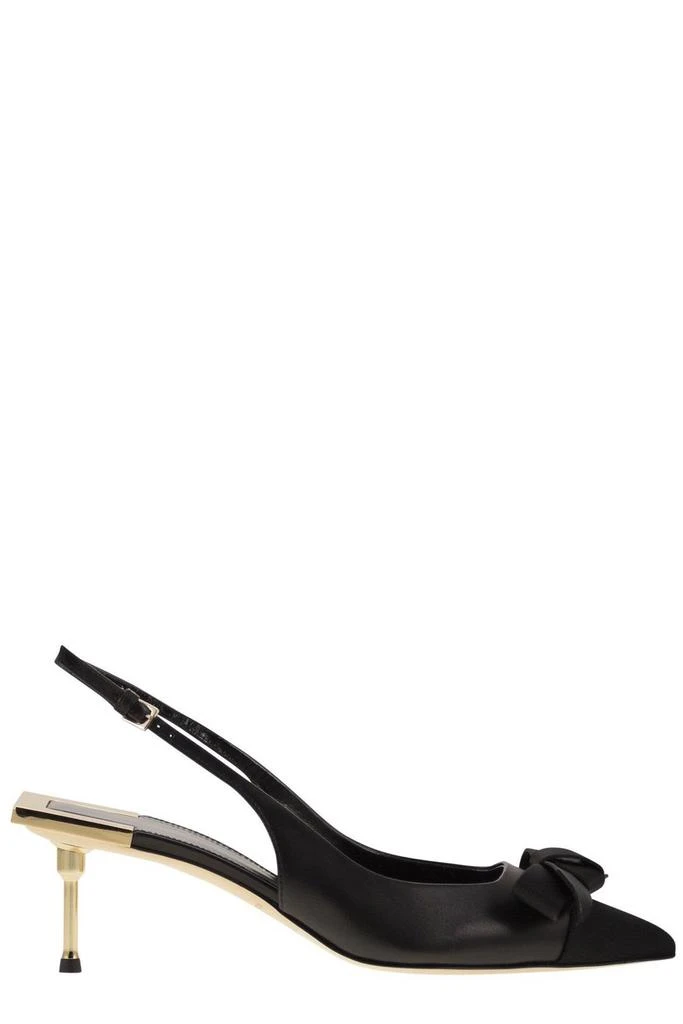 ELISABETTA FRANCHI Elisabetta Franchi Satin Bow Detailed Slingback Pumps 1