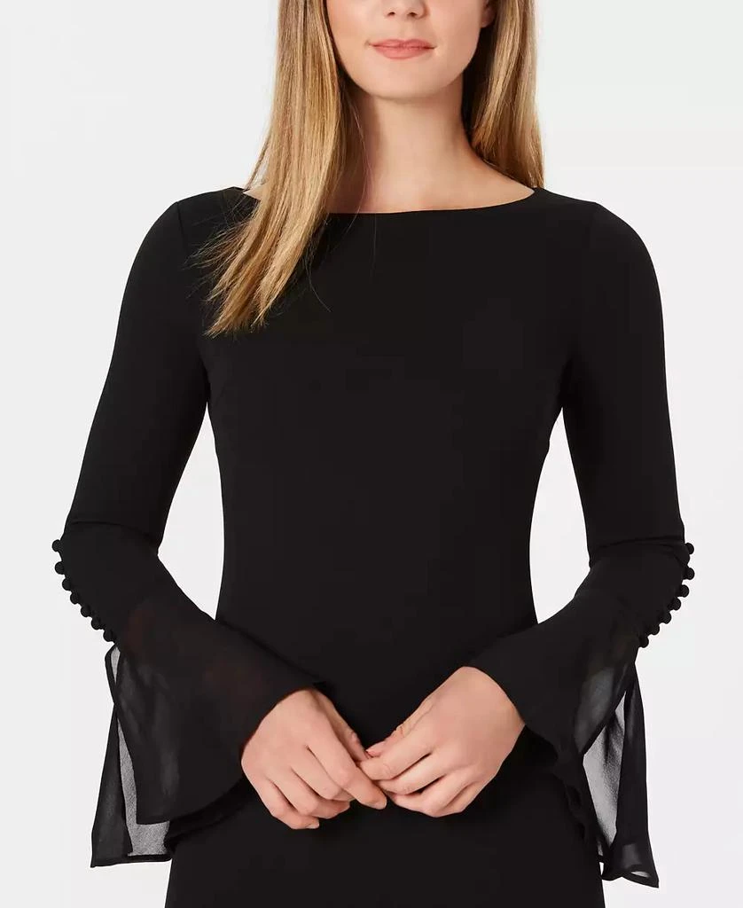 Calvin Klein Petite Chiffon Bell-Sleeve Sheath Dress 4