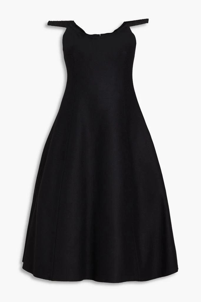 Khaite Uma off-the-shoulder wool-blend felt midi dress 1