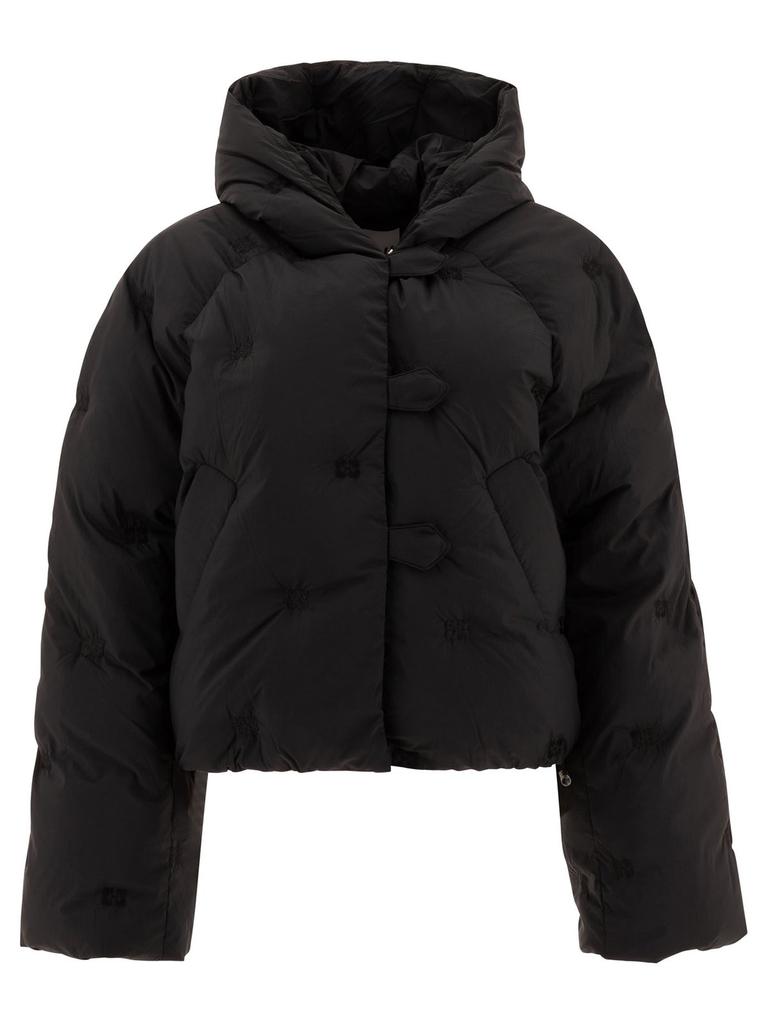 Ganni Ganni 'Tech Seersucker Puffer' Down Jacket - Coats