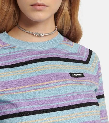 Miu Miu Striped cropped sweater 4