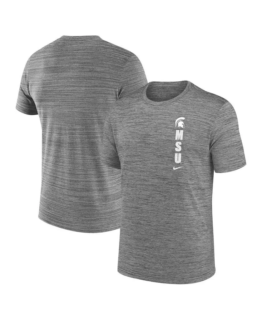 NIKE Big Boys and Girls Gray Michigan State Spartans Velocity T-Shirt 1