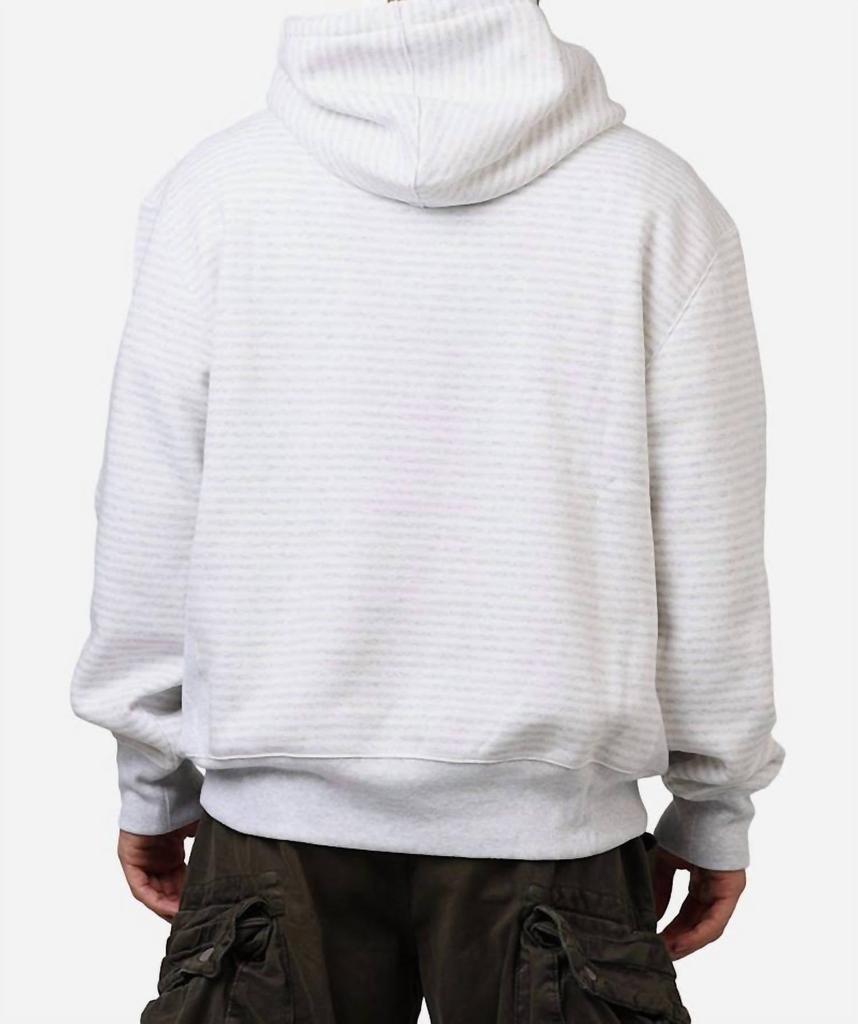 Reverse Weave Arena Hoodie In Stripe Silver Grey Rose Bowl – On