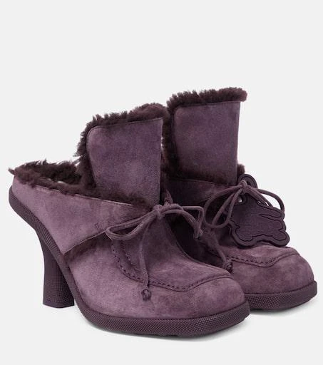 Burberry Shearling-lined suede mules 1