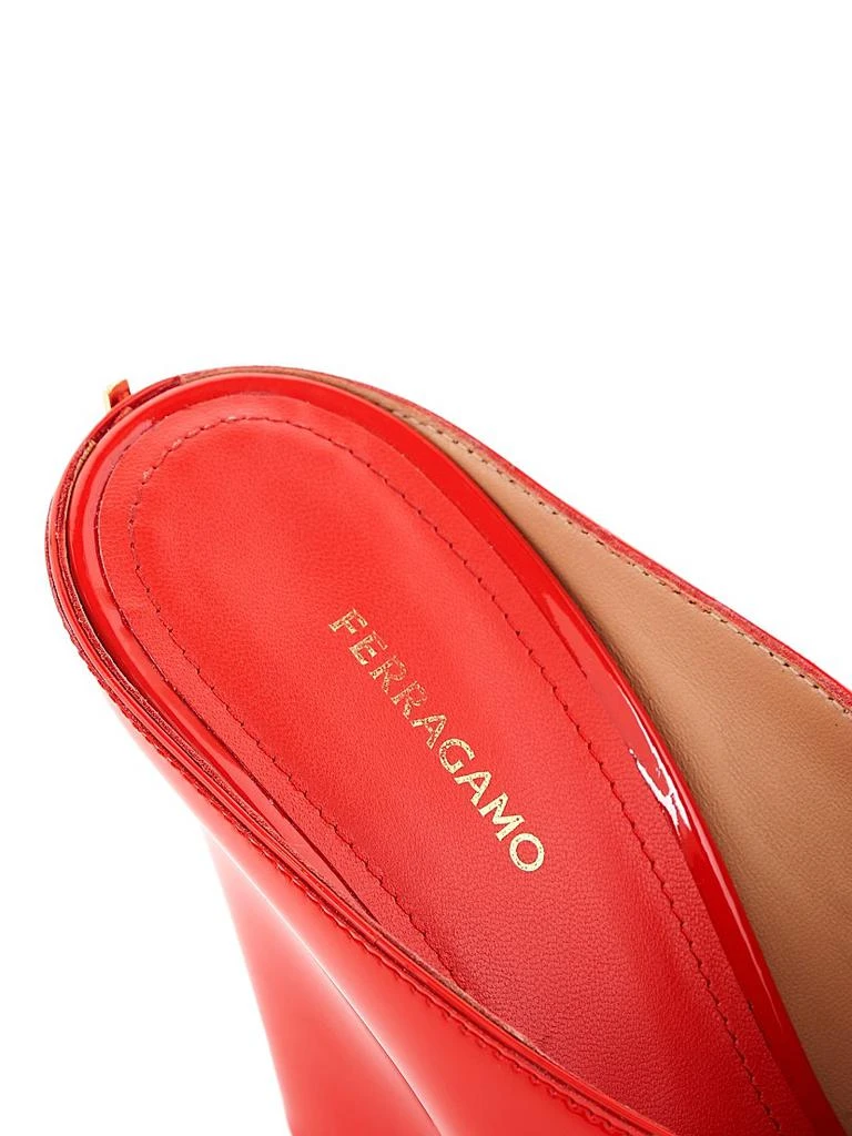 Salvatore Ferragamo Alicia 95MM Patent Leather Wedge Mules 6