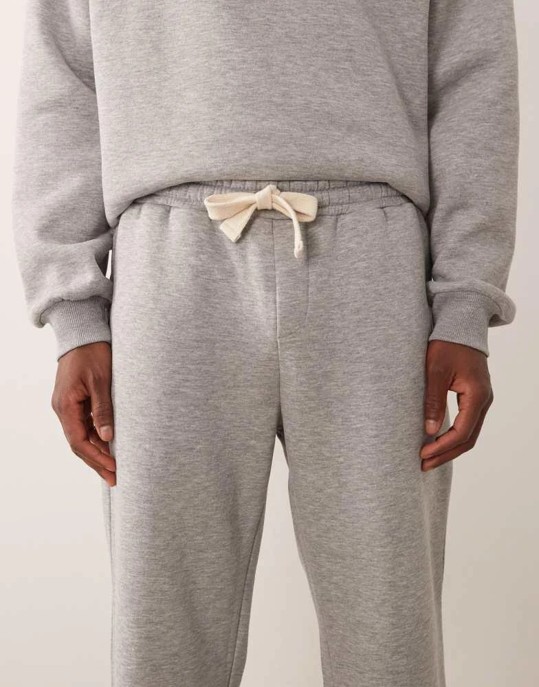 ASOS ASOS DESIGN co-ord straight fit jogger with woven label in grey marl 5