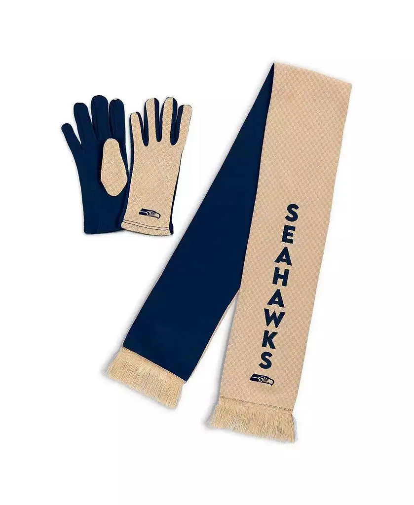 WEAR by Erin Andrews Women's Seattle Seahawks Tonal Microcheck Scarf Glove Set